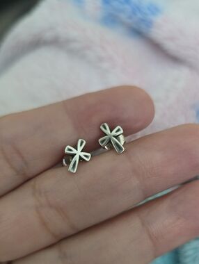 James Avery Silver Cross Stud Earrings Sign Of Faith